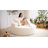 Boneless 55"Round Couch Boneless Round Chaise Foam Couch for Small Spaces, with Pillows for Living Room, Bedroom, Apartment No Assembly Required-1352870960