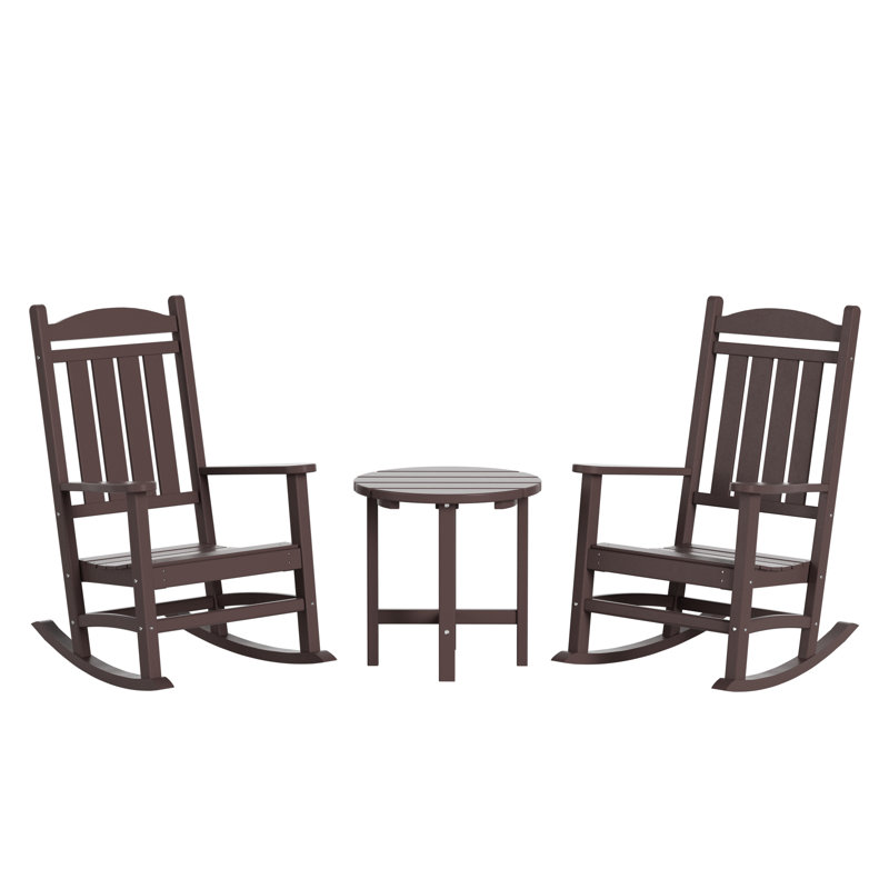 Chaise berçante d'extérieur en plastique Laguna, Brun foncé