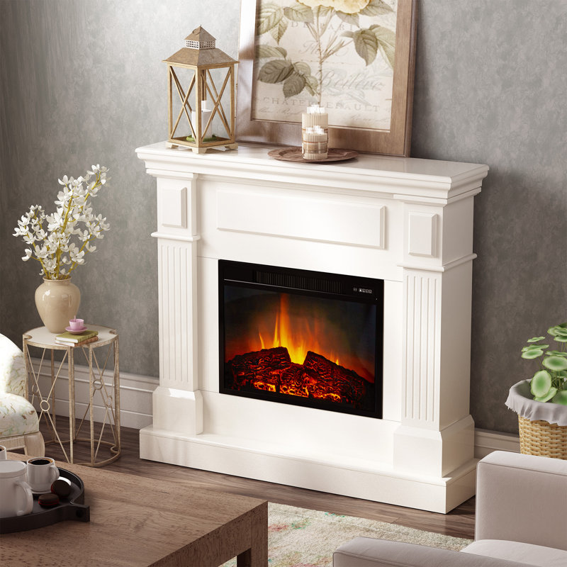 Electric Fireplace With Mantel, 43"W×11"D×40"H, 44" H x 55" W x 13.5" D