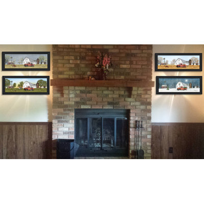Four Seasons Collection V 4-Piece Vignette Framed Wall Art for Home Wall Décor by Billy Jacobs