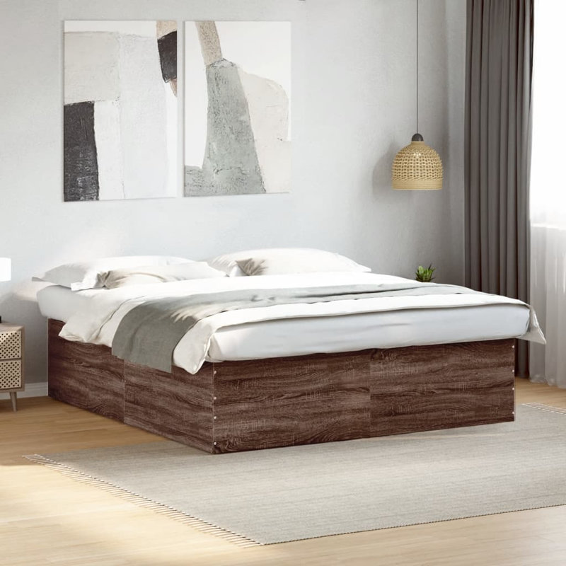 Vidaxl Bed Frame Engineered Wood, European Single (90 x 200cm), White