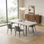 Rectangular Sintered Stone Table in Matt White, Carbon Steel Frame with Four-Leg Support Fast Dispatch From UK Warehouse – Dispatched Within 2 Days-429542386