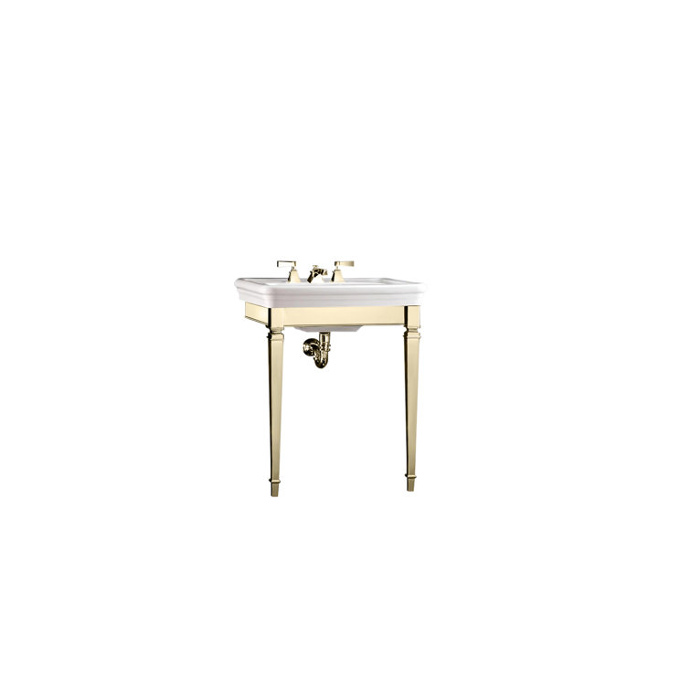 Duke Rectangular Console Bathroom Sink with Overflow