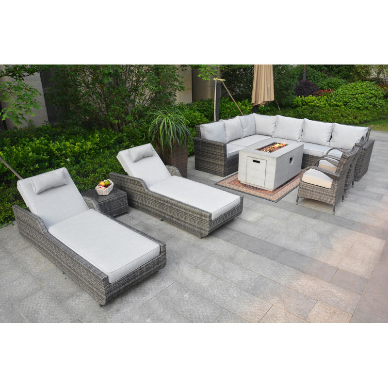9 - Person Patio Conversation Set with Cushions
