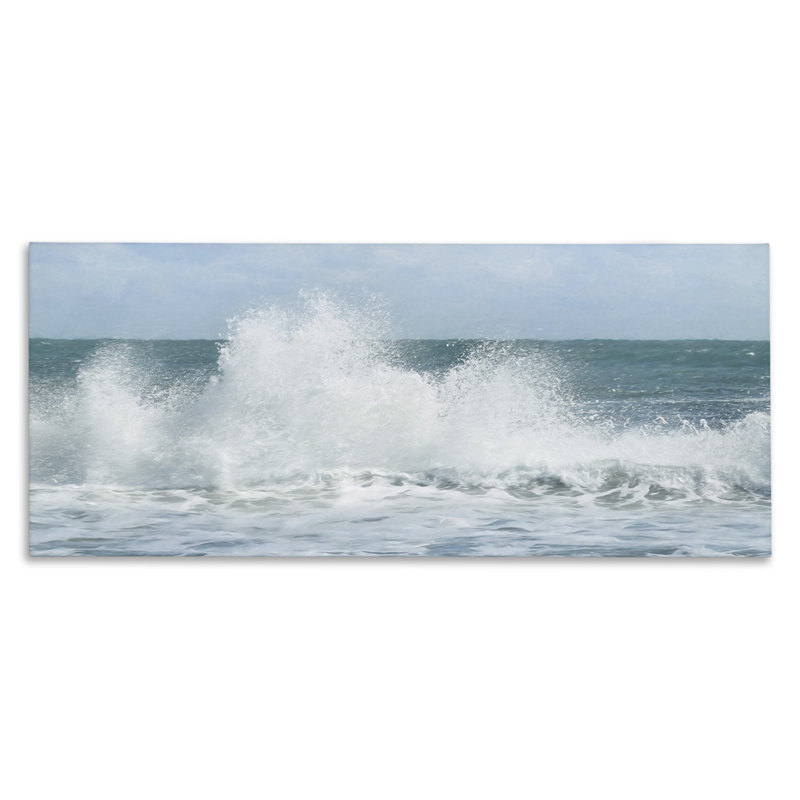 «Ocean Waves Crashing Foam Splash» par Lori Deiter - photographie sur toile tendue, H 10 po x l 24 po x P 1,5 po