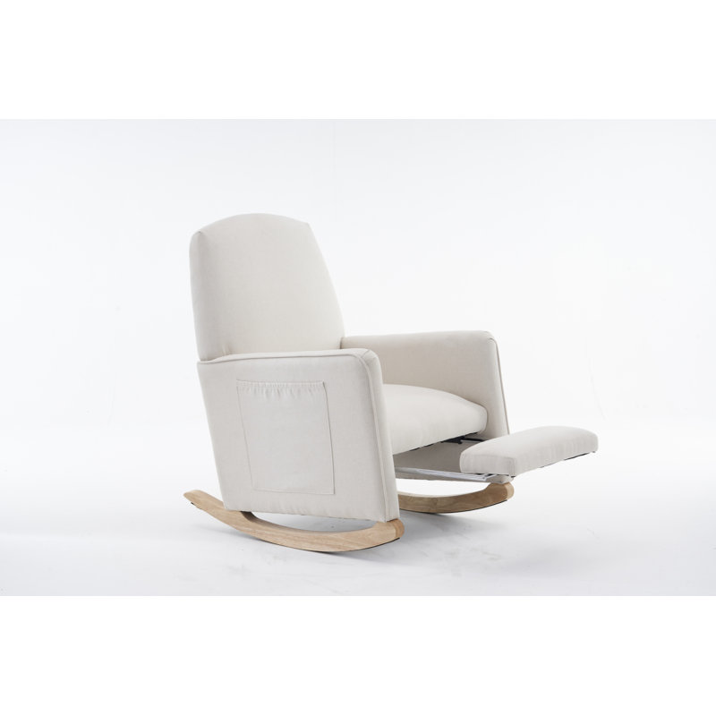 Chaise berçante en coton et lin, Beige