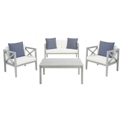 Mondovi Eucalyptus 4 - Person Patio Conversation Set with Cushions