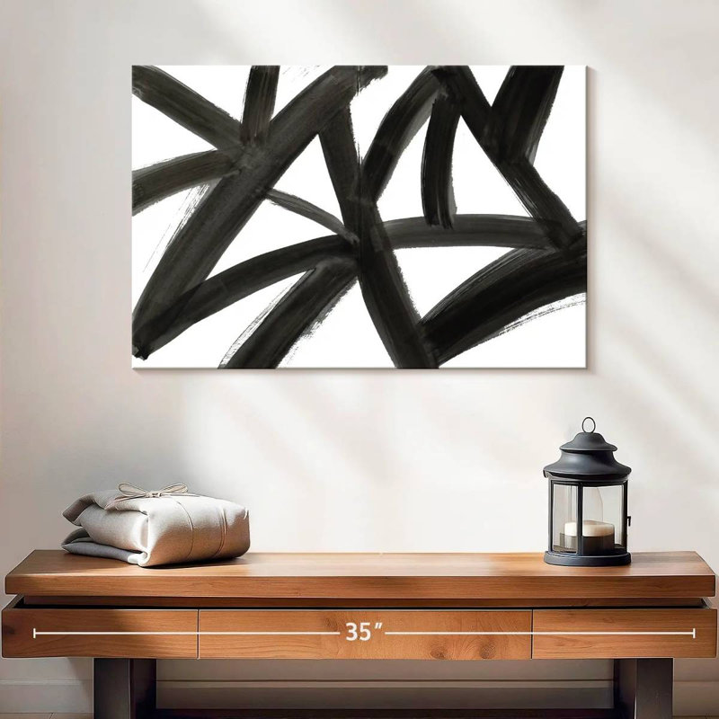 Abstrait Avery Black Roads, H 16 po x l 24 po