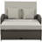 Wicker Rattan Double Chaise Lounge, 2-Person Reclining Daybed with Adjustable Back and Cushions-751396286