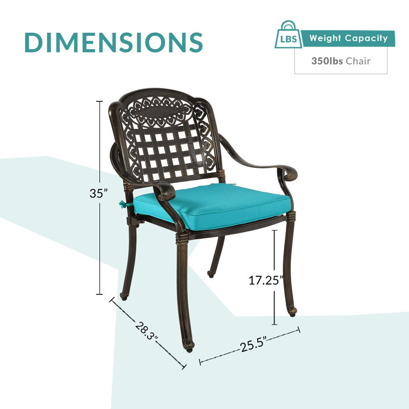 Ensemble de chaises de patio avec coussins 2 pièces MEETWarm, Bleu océan