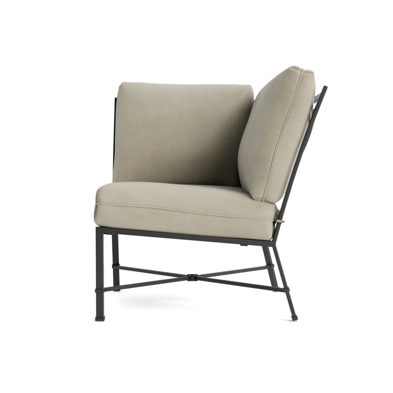 Venetian Outdoor Patio Sectional, Fusion Natural, Textured Pewter