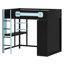 Couchette haute peu encombrante avec espace de travail, rangement pour garde-robe accessible et bandes lumineuses à DEL dynamiques-841057373