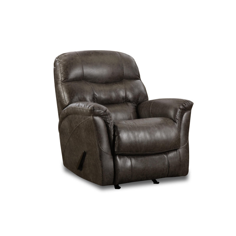 Arvella Upholstered Recliner, Gray Faux Leather