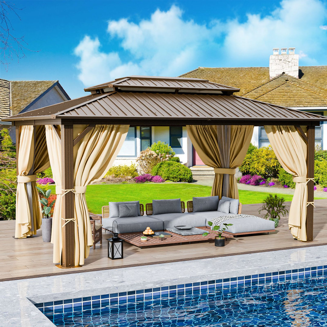 300 cm x 365 cm Pavillon Chanay aus Stahl