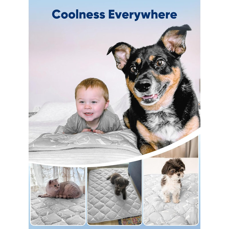Tapis de refroidissement pour chien 2.0, très grand, gris