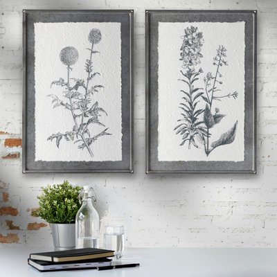 Ensemble de 2 peintures encadrées sur métal
