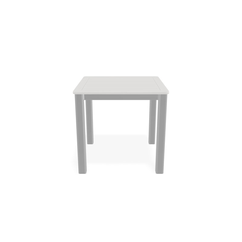 Outdoor Square Side Table, White/White