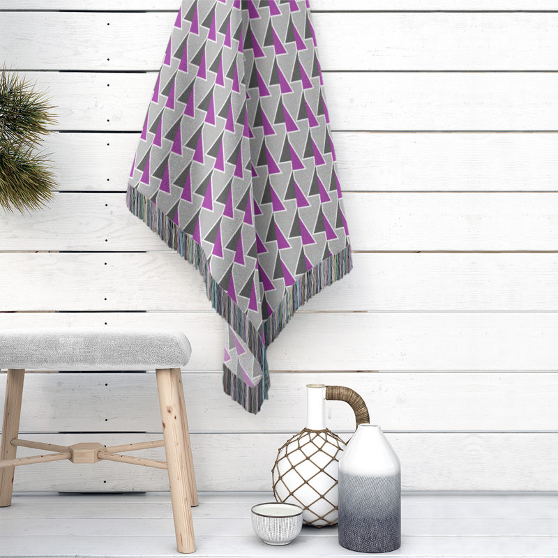 Couverture en coton tissé à flèches changeante, l 50 po x L 60 po, Violet