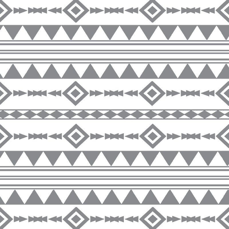 Grey Aztec - Wrapped Canvas Print, 30cm H x 30cm W x 3.8cm D