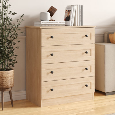 Commode 4 tiroirs, commode de rangement moderne avec commode blanche, 4 tiroirs pour le salon, le vestibule, le couloir, blanc