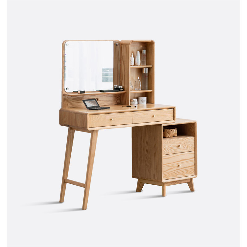 Commode Commode de table 100% chêne massif plateau de table commode accessoires de commode compacte largeur de rangement 90 cm tiroir de rangement naturel bois naturel