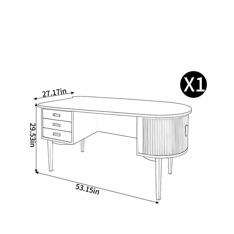 Bureau de rangement à double face de style italien