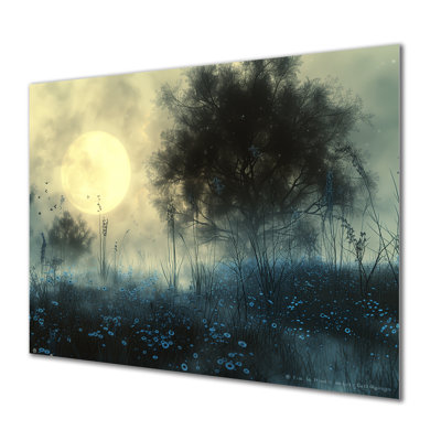 Hiver gris, arbre de lune blanc II - art mural fées