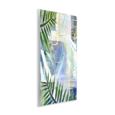 Art mural géométrique feuilles tropicales par Lori Dubois
