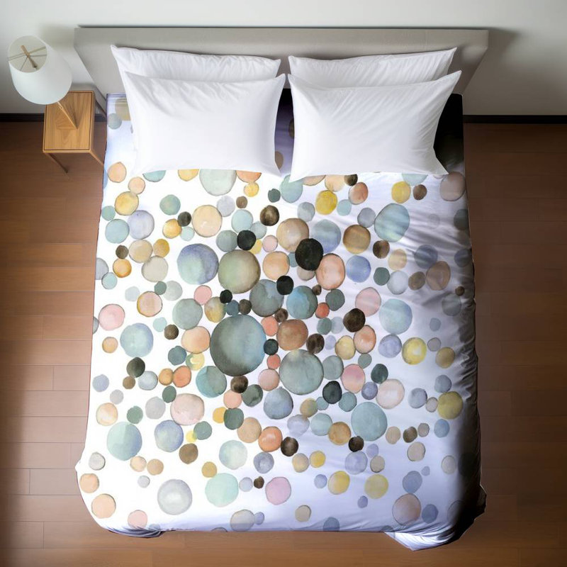 Minimalist Abstract Blue Queen Duvet Cover - Little Bubbles