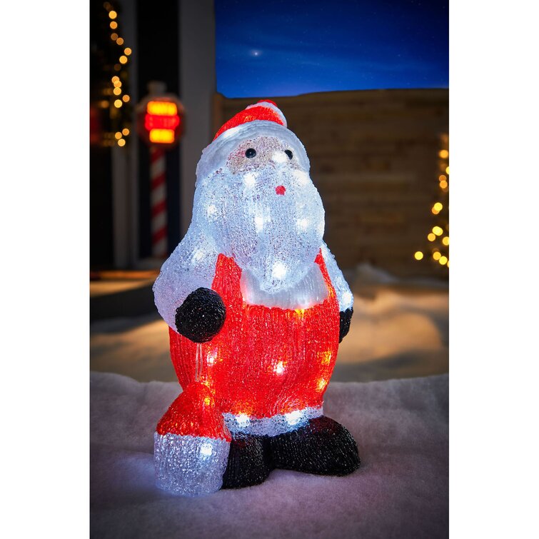 The Seasonal Aisle Acrylic Santa with Lantern Figurine | Wayfair.co.uk