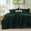 Ensembles d'édredon pour grand lit - 3 pièces de literie en molleton vert olive à double face, esthétique rayée confortable pour les chambres modernes et d'invités, décoration intérieure de luxe toutes saisons-105492182-105492178