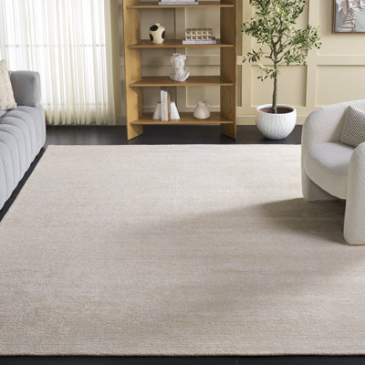 Tapis ivoire touffeté à la main Mersudin
