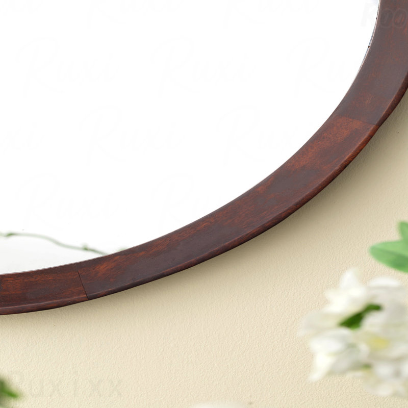 Miroir d'appoint mural 20 po x 1,5 po style transitionnel, Brun