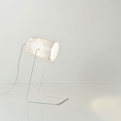 Metal Table Lamp, White/White