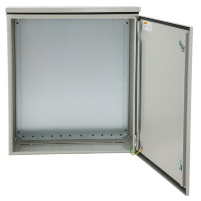 Electrical Enclosure, Tested to UL Standards NEMA 4 Outdoor Enclosure, IP65 Waterproof & Dustproof Cold-Rolled Carbon Steel Hinged Junction Box for Outdoor Indoor Use, with Rain Hood