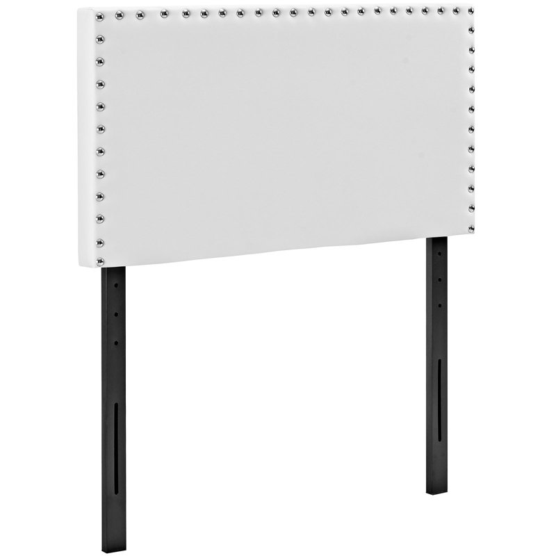 Tête de lit en vinyle Modway Phoebe, Blanc, Double