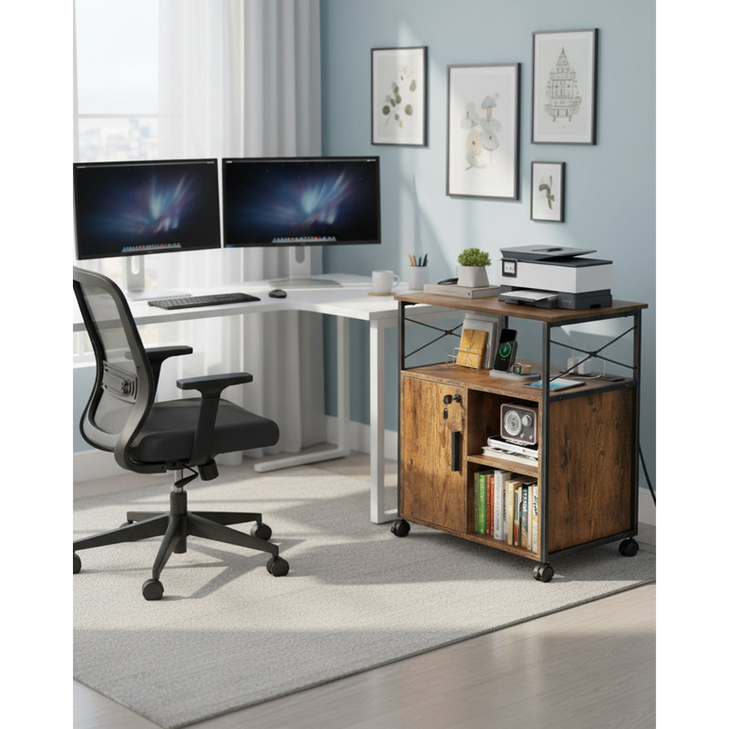 66cm H x 60cm W File Cart with Wheels