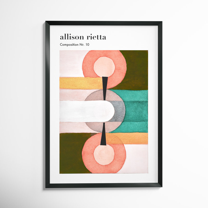 Composition Nr. 10 by Allison Rietta, 20" H x 14" W x 1.25" D, Black Framed