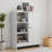 Bathroom Cabinet, Kitchen Freestanding Storage Rack, 23.62" X 11.81" X 31.5" Floor Storage Cabinet With 1 Cabinet, 3 Open Compartments, Adjustable Shelves, White
