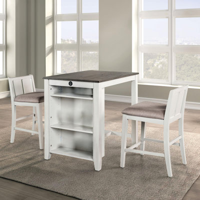 3 Pc Counter Ht Set (1 Table + 2 Chairs)  