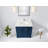 Boston 36 In. W X 22 In. D Center Sink Bathroom Vanity In Navy Blue With Cove Edge Quartz-109411596