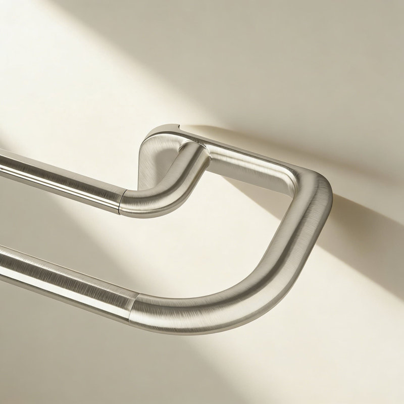 Ensemble de tringle à rideaux double avec conception enveloppante pour un occultant complet et un blocage de la lumière, idéal pour superposer des rideaux, fabrication en métal robuste