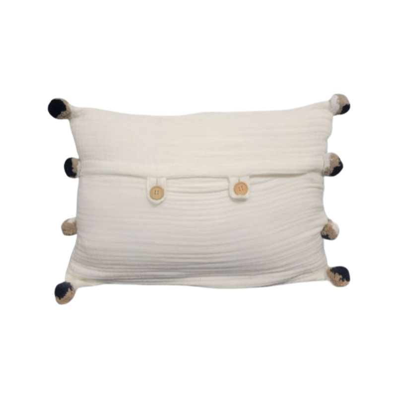 Petit oreiller uni LS Romy Muslin - 14 x 20 x 5 pouces (ensemble de 2), Ivoire ivoire