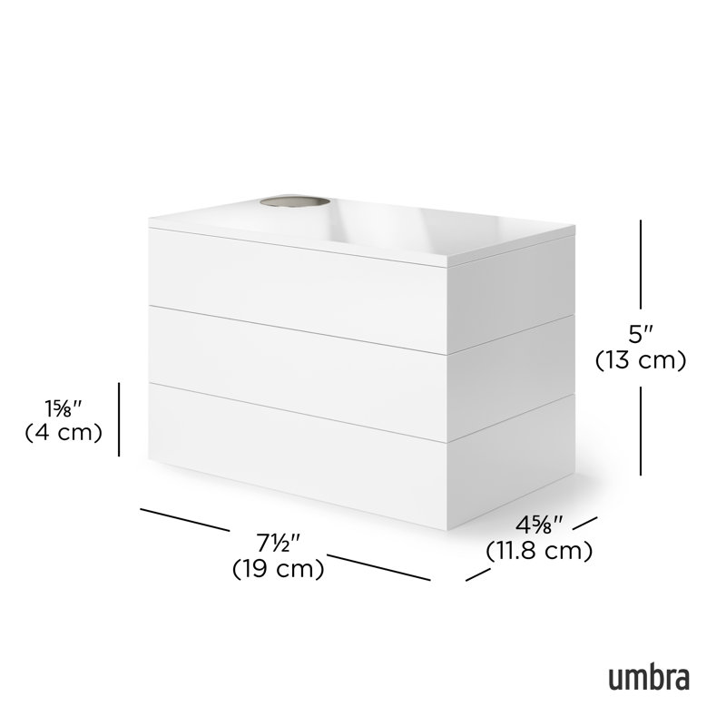 Spindle White Storage and Jewelry Box