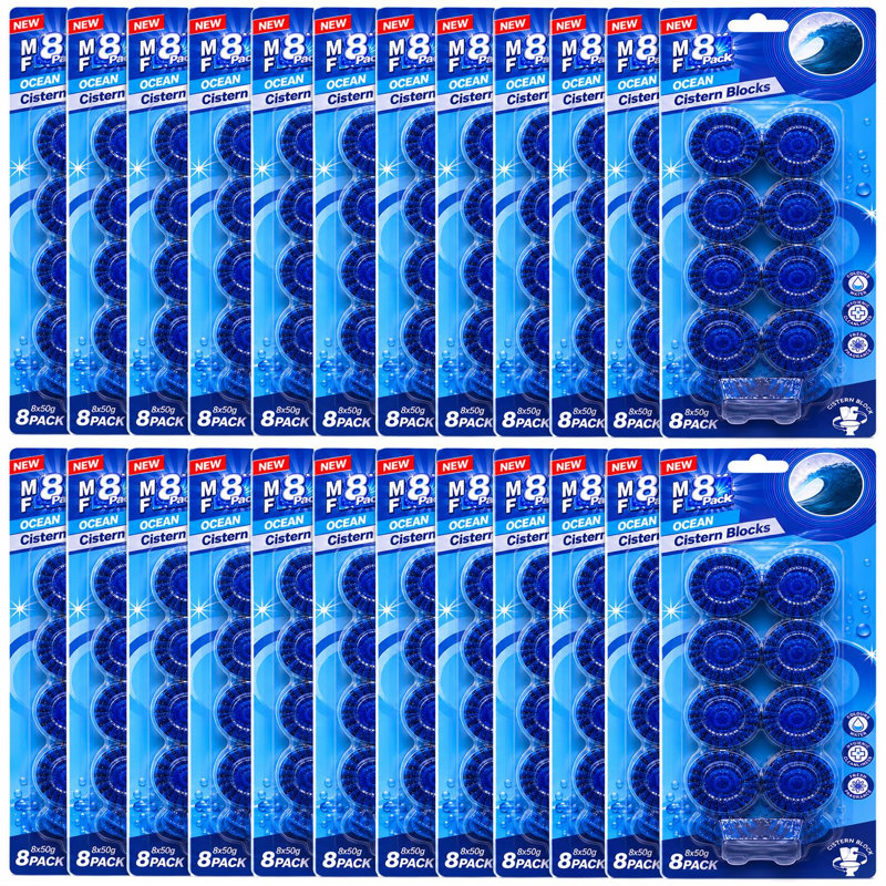 Toilet Cistern Blocks Multiple Fragrance Toilet Freshener Tablet 50G Automatic Toilet Care And Flush Colouring Block Ocean Pack Of 24