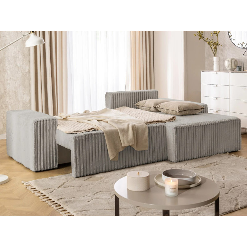 Rivio 4 Seater Boucle Corner Sofa with Storage, Right-Hand Facing, Light Grey