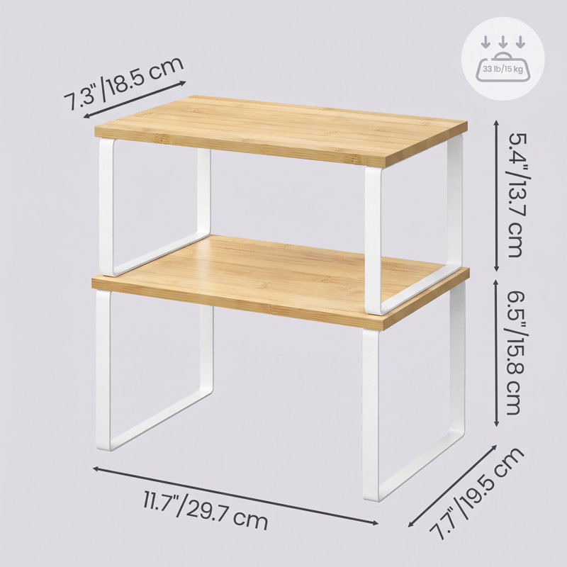Étagère de rangement pour armoire, Blanc nuage / beige naturel, L 15,6 po