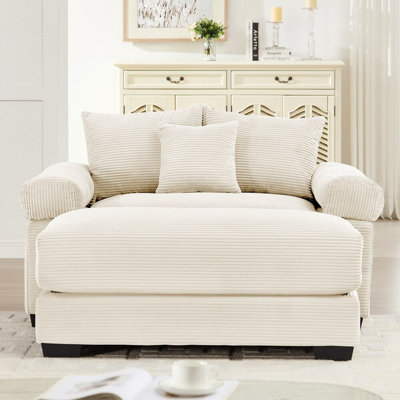 Tissu modulaire surdimensionné en velours côtelé modulaire avec coussins décoratifs et repose-pieds pour un confort et un style ultimes