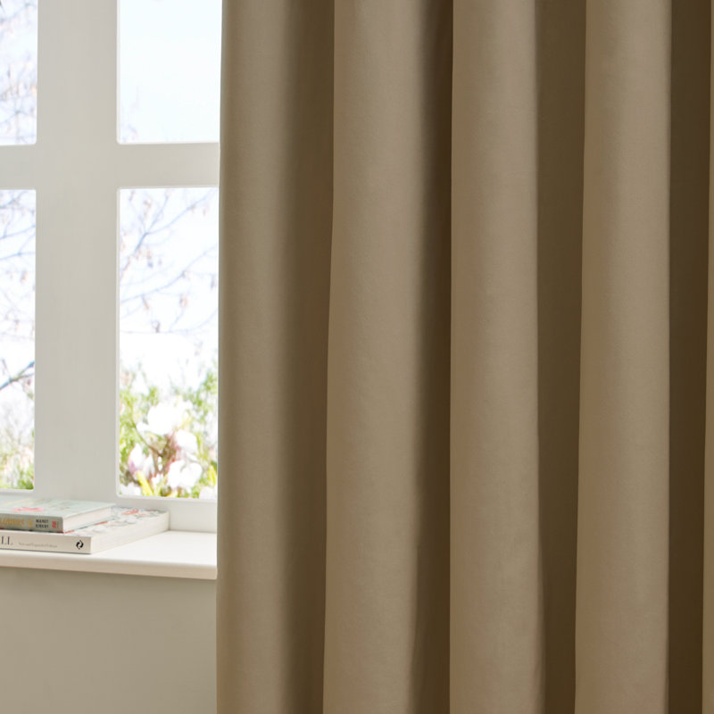 The Ultimate Velvet Blackout Curtain Panel Pair, 229cm Width x 183cm Drop, Brown