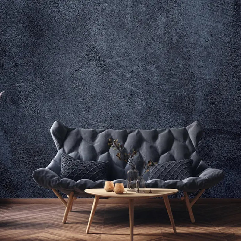 Murale en béton texturé bleu marine, L 108 po x l 96 po